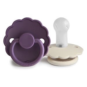 FRIGG Daisy - Round Silicone 2-Pack Pacifiers - Violet Dream/Cream - Size 2